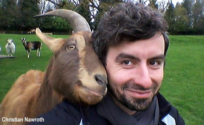 Christian Nawroth with goat